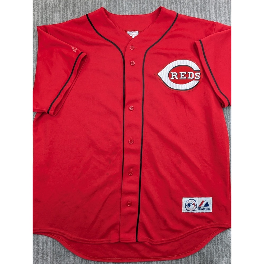 Vintage Majestic #44 Adam Dunn Cincinnati Reds Jersey Red Embroidered 2XL USA